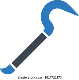 barra de trabajo con el concepto de cincel curvado diseño de iconos vectoriales, construcción y fabricación Símbolo sobre fondo blanco