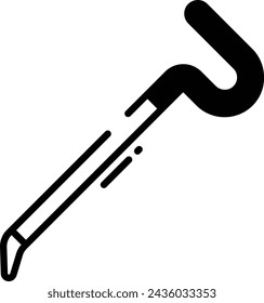 Crowbar glyph and line vector illustration