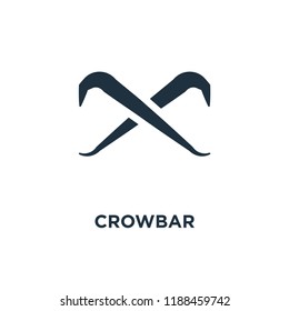 Crowbar icon. Black filled vector illustration. Crowbar symbol on white background. Can be used in web and mobile.