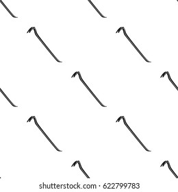 Crowbar icon in black style isolated on white background. Crime pattern stock vector illustration.