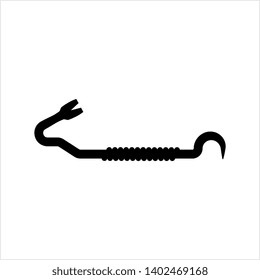 Crowbar Icon, Crowbar Rod Vector Art Illustration