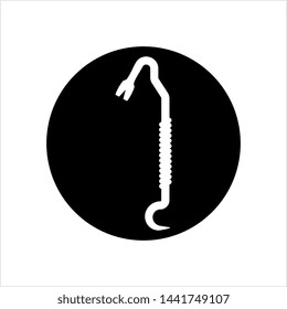 Crowbar Icon, Crowbar Rod Vector Art Illustration