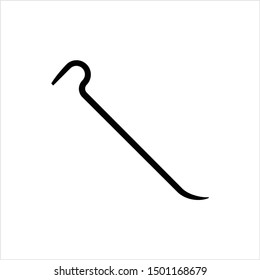 Crowbar Icon, Crowbar Rod Vector Art Illustration