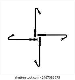 Crowbar Icon, Crowbar Rod Vector Art Illustration
