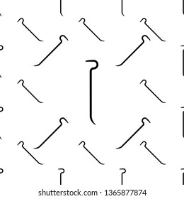 Crowbar Icon Seamless Pattern, Crowbar Rod Vector Art Illustration