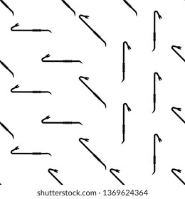 Crowbar Icon Seamless Pattern, Crowbar Rod Vector Art Illustration