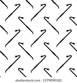 Crowbar Icon Seamless Pattern, Crowbar Rod Vector Art Illustration