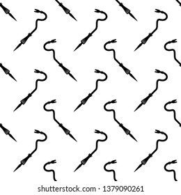 Crowbar Icon Seamless Pattern, Crowbar Rod Vector Art Illustration