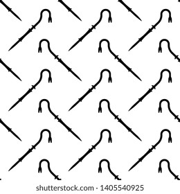 Crowbar Icon Seamless Pattern, Crowbar Rod Vector Art Illustration
