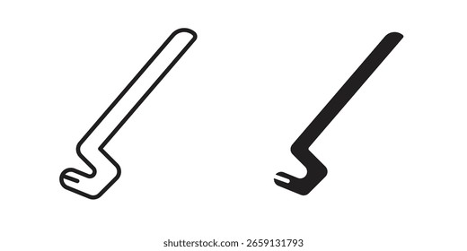 Crowbar icon vector editable. black vectors set