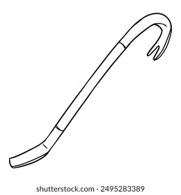 crowbar illustration hand drawn outline isolated vector