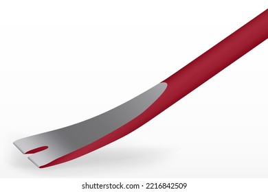 Crowbar. Jemmy. Red Close Up Wrecking Bar Isolated on White Background