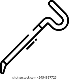 Crowbar outline icon vector illustration