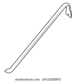 A crowbar in outline and vector format.