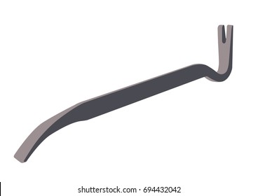 Crowbar realistic vector illustration isolated