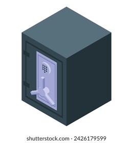 Crowbar safe box icon isometric vector. Thief tool. Lever crime