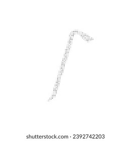 The crowbar symbol filled with black dots. Pointillism style. Vector illustration on white background
