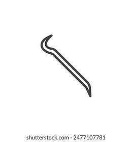 Crowbar tool line icon. linear style sign for mobile concept and web design. Crowbar outline vector icon. Symbol, logo illustration. Vector graphics