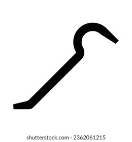 Crowbar Vector Glyph Icon For Personal And Commercial Use.
