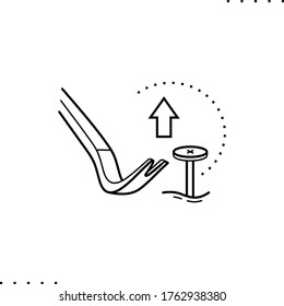 Crowbar Vector Icon In Outlines 