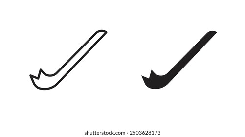 Crowbar vector icon in solid and outline style