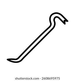 Crowbar Vector Line Icon Design