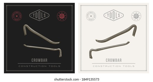 Crowbar Vector Tools Retro Illustration