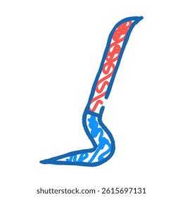 crowbar weapon doodle icon sketch vector. crowbar weapon sign. isolated symbol illustration