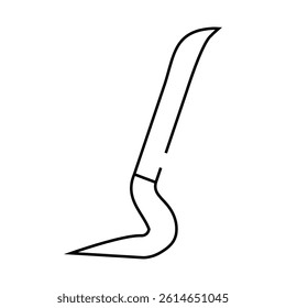 crowbar weapon line icon vector. crowbar weapon sign. isolated contour symbol black illustration