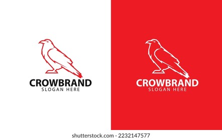 crowbrand bird logo template simple design