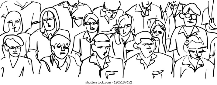 Crowd of abstract people.