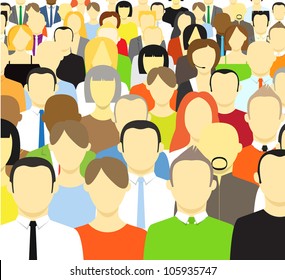 The Crowd Of Abstract People. Vector Illustration