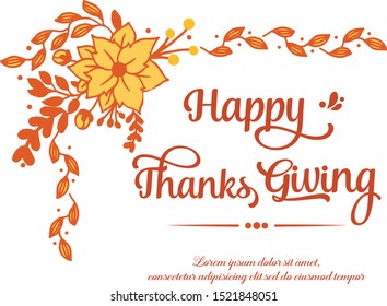 Crowd of autumn wreath frame for elegant card thanksgiving. Vector