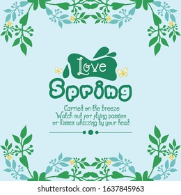 Crowd of beautiful leaf and flower frame, for love spring invitation card design. Vector