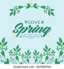 Crowd of beautiful leaf and flower frame, for love spring invitation card design. Vector
