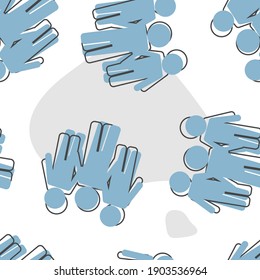 Crowd cartoon style. A lot of people, group of people on seamless pattern on a white background.