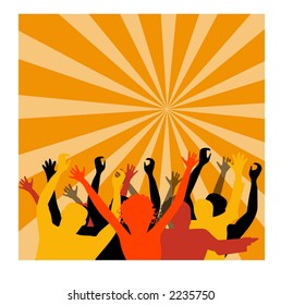 crowd cheering illustration