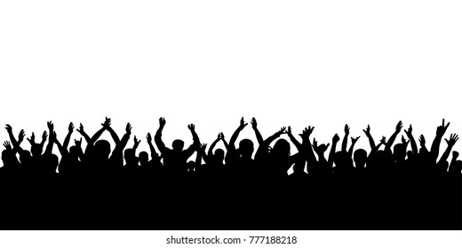 Crowd Cheering Silhouette