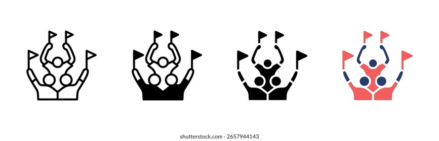 Crowd Cheersy icon sheet multiple style collection