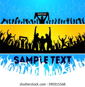 Crowd at concert and at stadium 