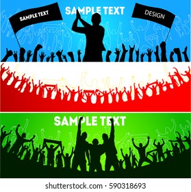 Crowd at concert and at stadium 