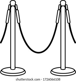 Barrera de control de multitudes. Icono de contorno del vector.