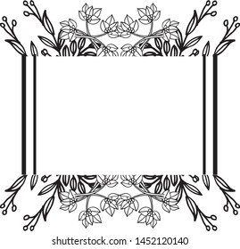 Crowd and cute flower frames, decoration on background. Vector