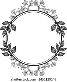 Crowd and cute flower frames, decoration on background. Vector