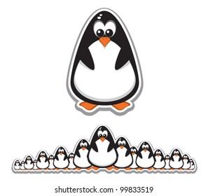 Crowd of Cute Penguins