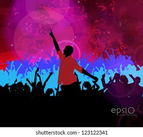 Crowd of dancing people