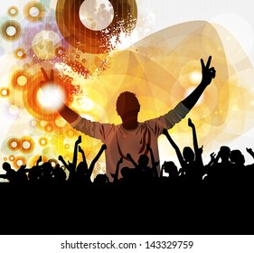 Crowd of dancing people