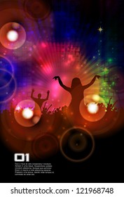 Crowd of dancing people. Vector