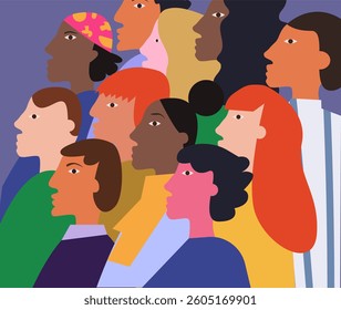 A crowd of different people