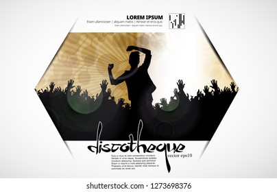 Crowd fans at live concert. Background ready for poster or banner